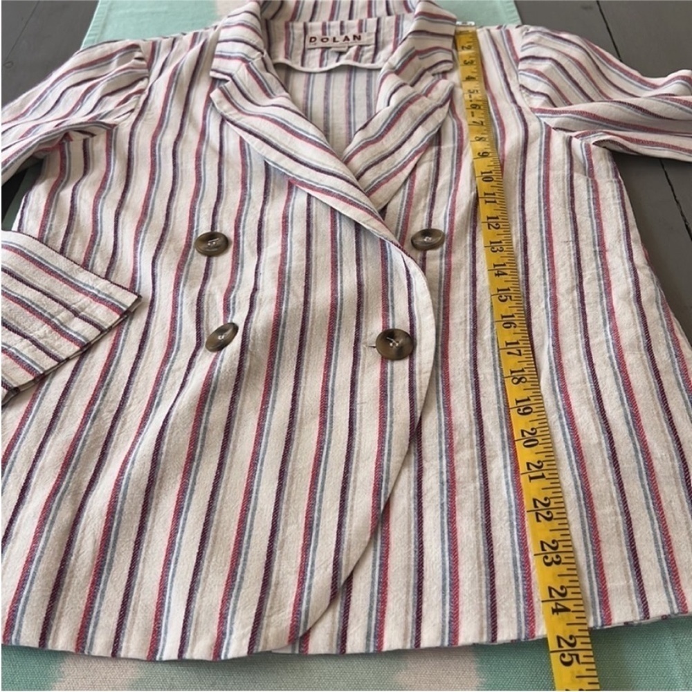 Anthropologie Dolan Linen Blend Striped Double Breasted Anna Blazer - Picture 11 of 14